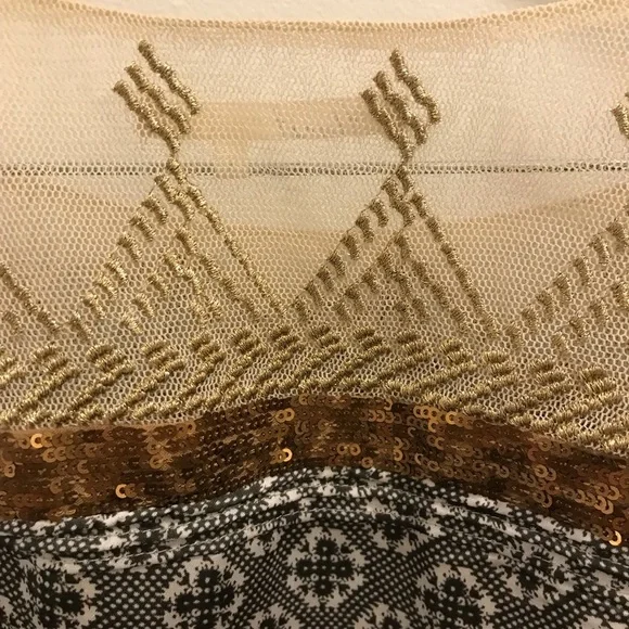 Anthropologie Floreat Gold Stream Sequin Tank small Swing Top sequins embroidery - Picture 8 of 13